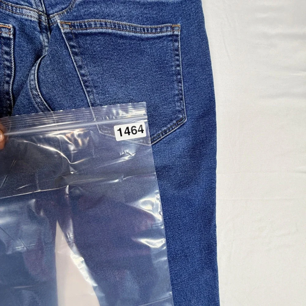 J.Crew Essential Straight Jeans 29 Blue Button Fly High Rise Cuffed Hem